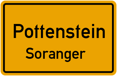 Ortsschild Pottenstein Soranger