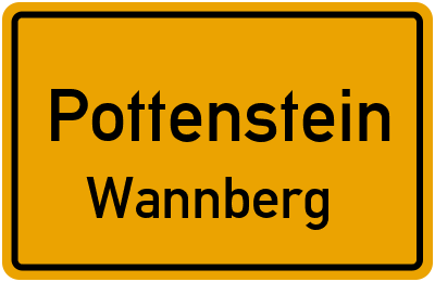 Ortsschild Pottenstein Wannberg