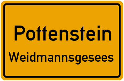 Ortsschild Pottenstein Weidmannsgesees