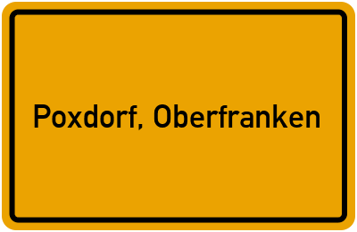 Ortsschild von Gemeinde Poxdorf, Oberfranken in Bayern