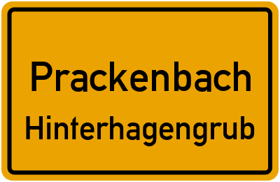 Ortsschild Prackenbach Hinterhagengrub