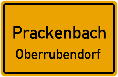 Ortsschild Prackenbach Oberrubendorf