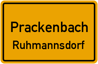 Ortsschild Prackenbach Ruhmannsdorf