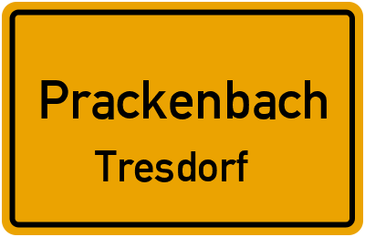 Ortsschild Prackenbach Tresdorf