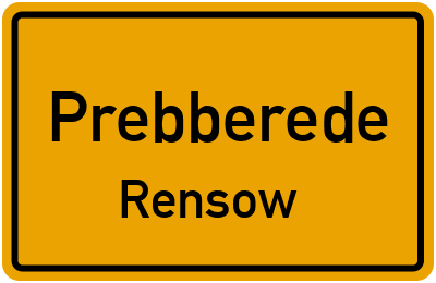 Straßenverzeichnis Prebberede Rensow