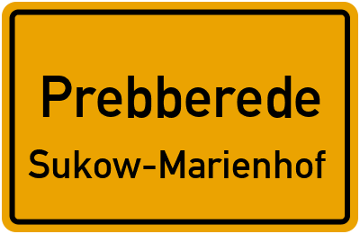Straßenverzeichnis Prebberede Sukow-Marienhof
