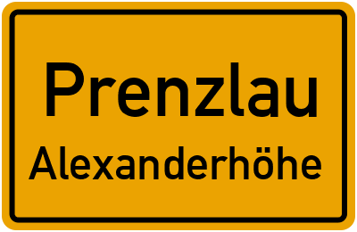 Straßenverzeichnis Prenzlau Alexanderhöhe