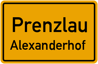Straßenverzeichnis Prenzlau Alexanderhof