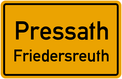 Straßenverzeichnis Pressath Friedersreuth