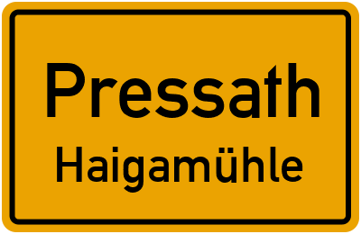 Straßenverzeichnis Pressath Haigamühle