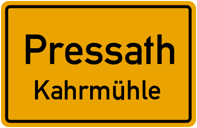Straßenverzeichnis Pressath Kahrmühle