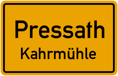 Ortsschild Pressath Kahrmühle
