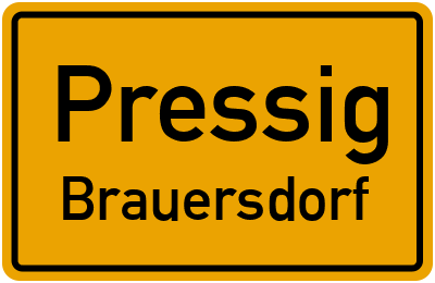 Ortsschild Pressig Brauersdorf