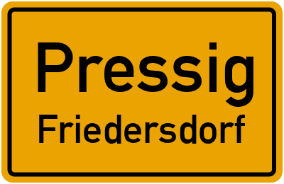 Ortsschild Pressig Friedersdorf
