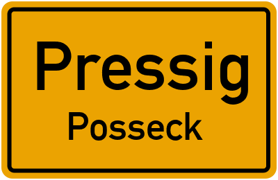 Ortsschild Pressig Posseck