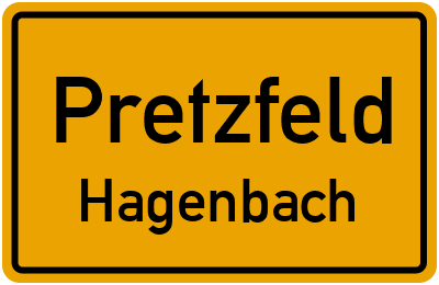 Ortsschild Pretzfeld Hagenbach