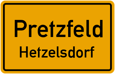 Ortsschild Pretzfeld Hetzelsdorf