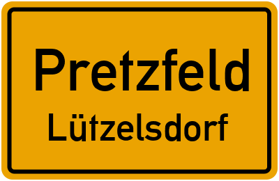 Ortsschild Pretzfeld Lützelsdorf