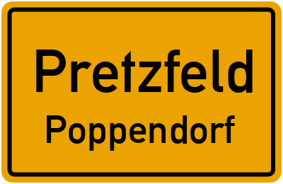 Ortsschild Pretzfeld Poppendorf