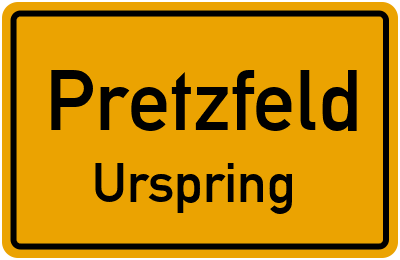 Straßenverzeichnis Pretzfeld Urspring