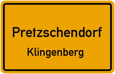 Straßenverzeichnis Pretzschendorf Klingenberg