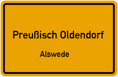 Straßenverzeichnis Preußisch Oldendorf Alswede