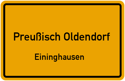 Straßenverzeichnis Preußisch Oldendorf Eininghausen