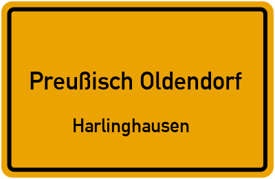 Ortsschild Preußisch Oldendorf Harlinghausen