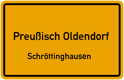 Ortsschild Preußisch Oldendorf Schröttinghausen