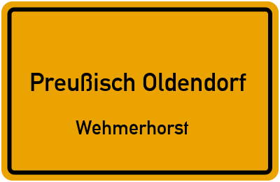Straßenverzeichnis Preußisch Oldendorf Wehmerhorst
