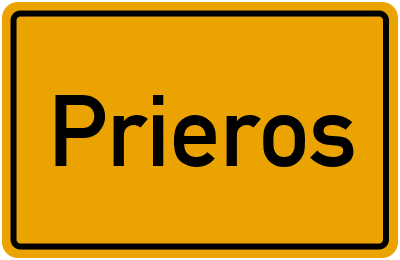 Ortsschild von Prieros in Brandenburg