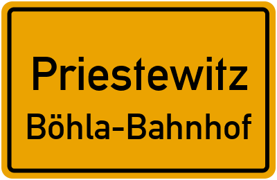 Straßenverzeichnis Priestewitz Böhla-Bahnhof