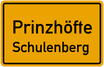 Straßenverzeichnis Prinzhöfte Schulenberg