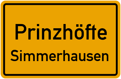 Straßenverzeichnis Prinzhöfte Simmerhausen