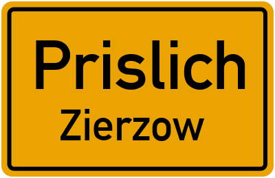 Straßenverzeichnis Prislich Zierzow