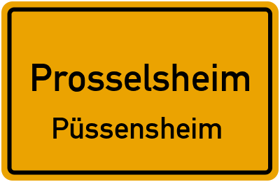 Ortsschild Prosselsheim Püssensheim
