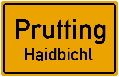 Ortsschild Prutting Haidbichl