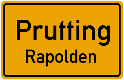 Ortsschild Prutting Rapolden