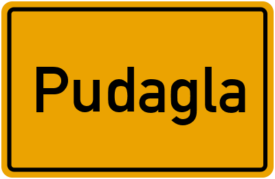 Ortsschild von Pudagla in Mecklenburg-Vorpommern