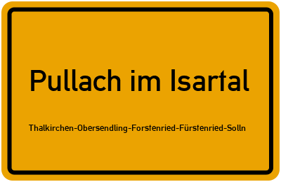 Straßenverzeichnis Pullach im Isartal Thalkirchen-Obersendling-Forstenried-Fürstenried-Solln
