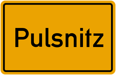 Ortsschild von Pulsnitz in Sachsen