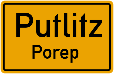 Straßenverzeichnis Putlitz Porep