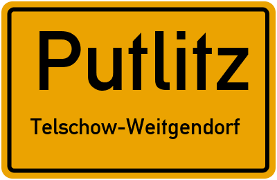 Straßenverzeichnis Putlitz Telschow-Weitgendorf