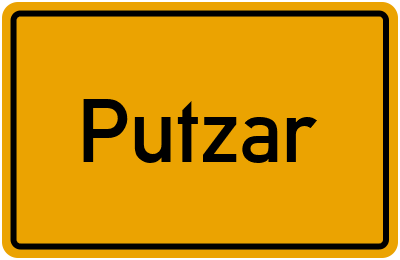 Ortsschild von Putzar in Mecklenburg-Vorpommern