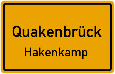 Ortsschild Quakenbrück Hakenkamp