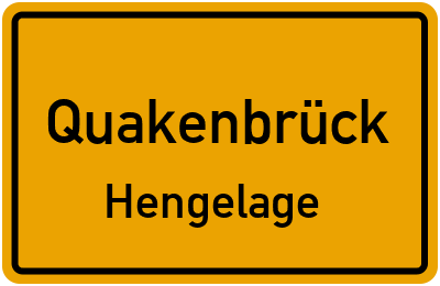 Ortsschild Quakenbrück Hengelage