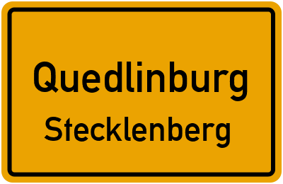 Straßenverzeichnis Quedlinburg Stecklenberg