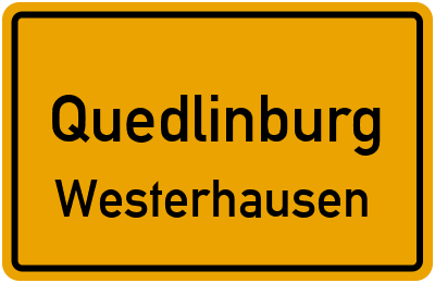 Straßenverzeichnis Quedlinburg Westerhausen