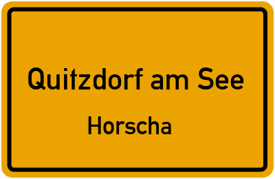 Straßenverzeichnis Quitzdorf am See Horscha