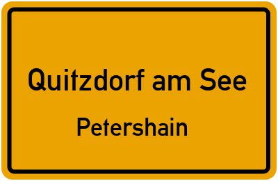 Straßenverzeichnis Quitzdorf am See Petershain